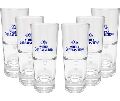 Wodka Gorbatschow Vodka Longdrink Gläser-Set - 6x Gläser 2/4cl geeicht