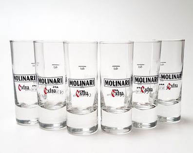 Molinari Extra Shot-Gläser 2/4 cl geeicht - 5 Stück