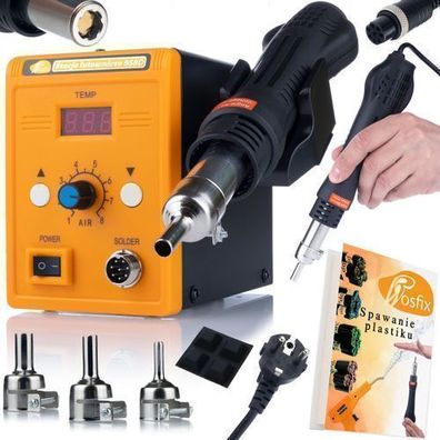 Rosfix Heißluft-Lötstation 858D – 700W Set mit 3 Düsen | 100–500?°C Regelung