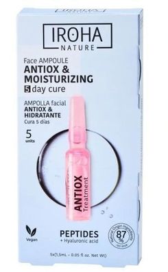 Iroha Nature Gesichtsampullen mit Peptiden, feuchtigkeitsspendend, 5x1,5 ml