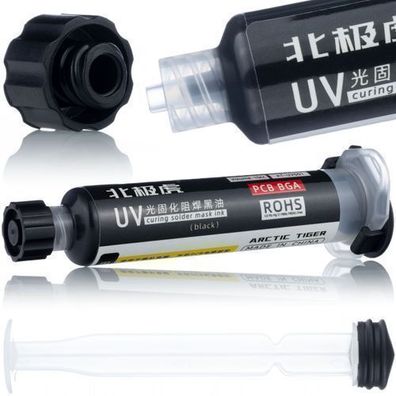 Rosfix UV-Schutzmaske Schwarz 10ml – PCB Reparatur | Nichtleitend, 365nm