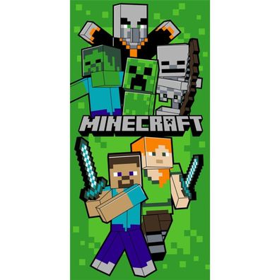 Minecraft Strandtuch 70 × 140 cm leicht und schnelltrocknend