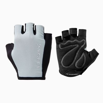 Wozinsky WRR-02 Fahrradhandschuhe rutschfest mit Ausziehhilfen Polyester Grau