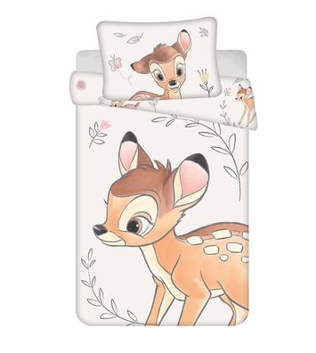 Disney Bambi Kinder Bettwäsche-Set – Bettbezug 100x135 cm + Kissenbezug 40x60 cm