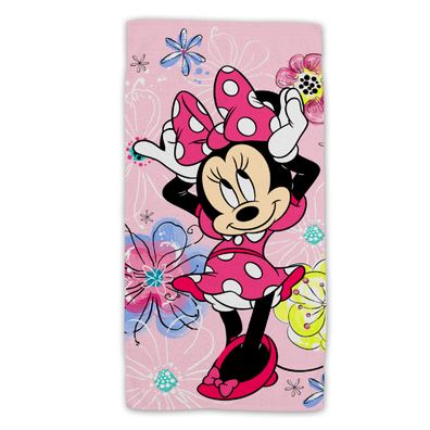 Disney Minnie Mouse Baumwolle Strandtuch Frottee Badetuch mit Premium Druck, 70x14