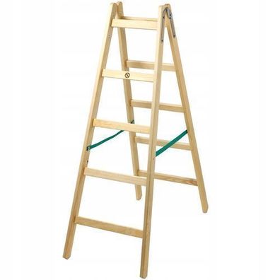 KADAX Holzleiter, Bockleiter bis 150 kg, klappbare Malerleiter, 5 Stufen