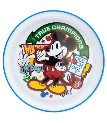 Disney Mickey Mouse Kinder Teller mit rutschhemmender Basis Premium Bicolor für