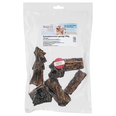 Wild & Fein Hundesnack Rehhalsknochen, gesägt - 200 g