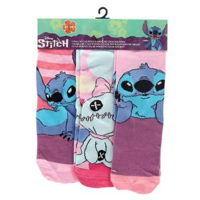 Disney Lilo & Stitch 3er-Pack Kindersocken atmungsaktiv & elastisch