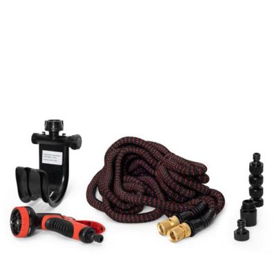 Flexibler Gartenschlauch mit Sprühpistole & Halterung – ca. 30 m