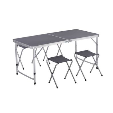 Greemotion Faro Camping Set - Klapptisch mit Hockern, höhenverstellbar & klappbar