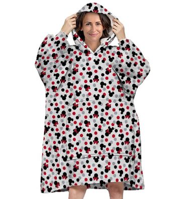 Disney Mickey Mouse Bequemer Überwurf mit Kapuze Kapuzen Poncho für Erwachsene in