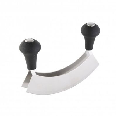 Wiegemesser mit 2 Edelstahlklingen 17 cm - Kunststoffgriffe in Schwarz