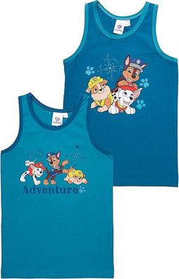 Paw Patrol Unterhemd für Jungen - Kinder Tank Top Unterwäsche Blau (2er Pack)
