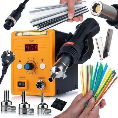 Rosfix Set Heißluft-Lötstation 858D 700W – 4 Düsen + 100 Schweißdrähte