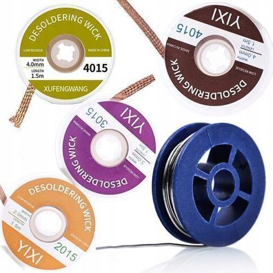 Rosfix Set Lötzinn 0,8mm 10g + Entlötlitzen 2–4mm | 1,5m Länge