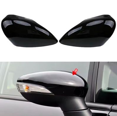 Spiegelkappen Set Schwarz Hochglanz für Ford Fiesta MK7