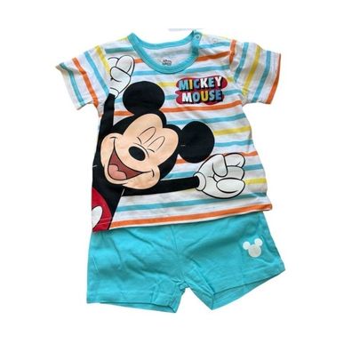 Mickey Mouse Baby-Bekleidungs-Set für Jungen | kurzes Shirt & kurze Hose | Größe