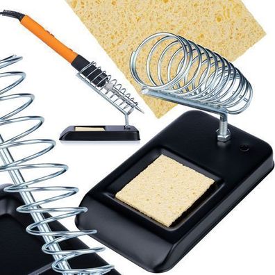 Rosfix Lötkolbenhalter Metall – mit Reinigungsschwamm | 127,5 x 64 mm