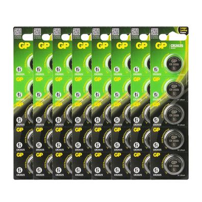 8x 5er Blister GP Knopfzellen CR2025 CR 2025 Lithium Batterien 3V