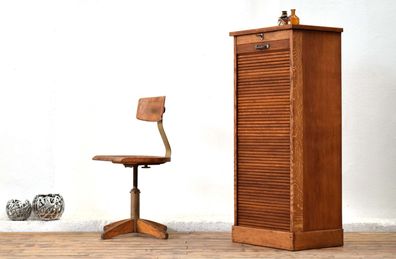 Rollladenschrank Holz Alt Aktenschrank Vintage Aktenschrank A4 Antik Eiche massiv