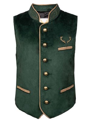 Trachtenweste Tim Kinder dunkelgrün - Größe: 110