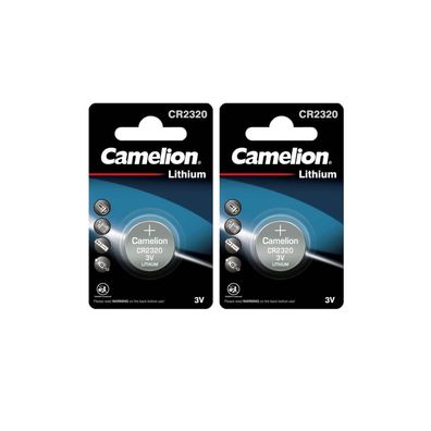 2x Camelion CR2320 CR 2320 Lithium Knopfzellen 3V 1er Blister