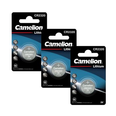 3x Camelion CR2320 CR 2320 Lithium Knopfzellen 3V 1er Blister