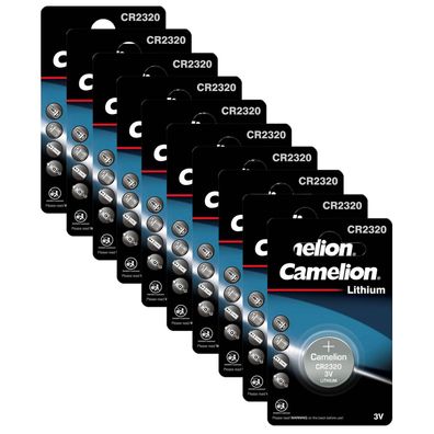 10x Camelion CR2320 CR 2320 Lithium Knopfzellen 3V 1er Blister