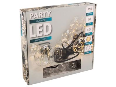 Party Outdoor LED Lichterkette warmweiß 10 Glühbirnen Partylichterkette Deko