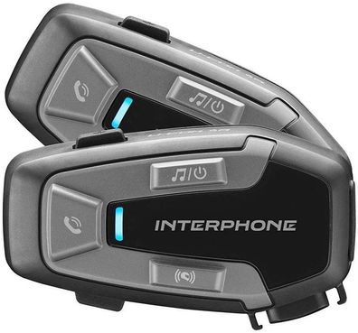 Interphone Motorrad Kommunikationssystem BT U-Com6r Double Package 37103 Black