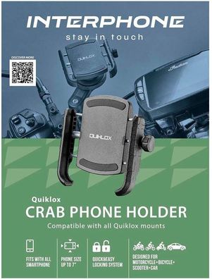 Quicklox Mounting set Quiklox Universal Phone Holder Crab 37209 Black