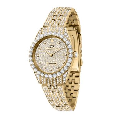 CHIARA Ferragni – Frau – R1953100507 – Alltagsuhr, Gelbgold, Vollpavé, 32 mm
