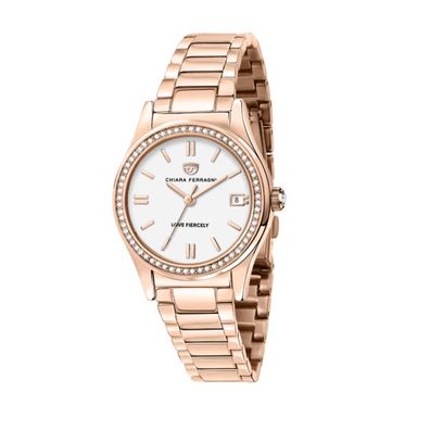 CHIARA Ferragni – Frau – R1953102503 – Zeitgenössische Uhr aus Roségold mit weißen Zi