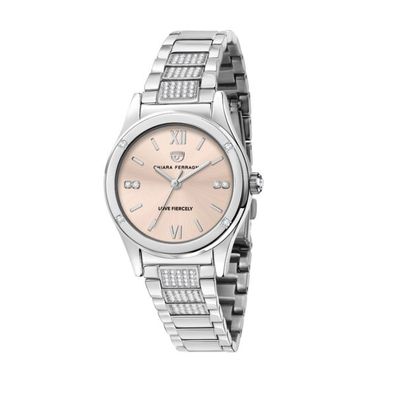 CHIARA Ferragni – Frau – R1953102508 – Conteporary Silberne Uhr, hellrosa Zifferblatt