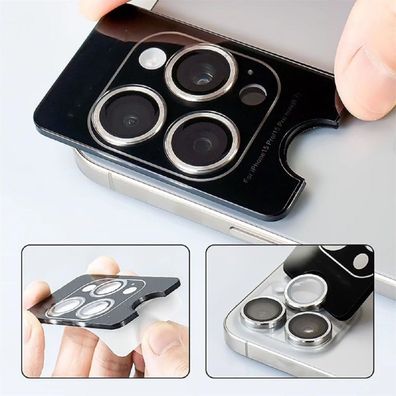 Kamera-Schutzglas für Smartphone-Linsen mit schwarzem Rahmen kompatibel mit iPhone