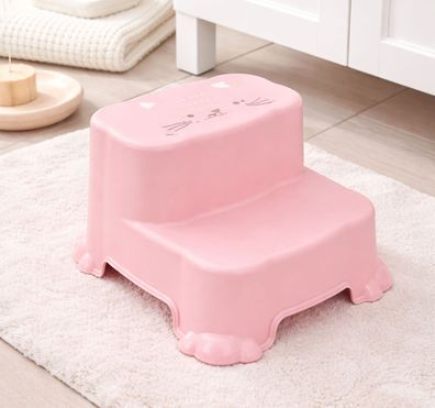 Kinder Stufentritt Trittstufe Tritthocker rutschfest Kunststoff Pink 36x36xH22cm