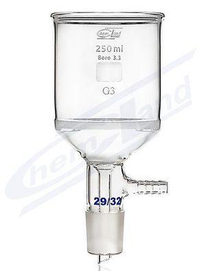 Filtertrichter zyl. Sinter G1 1000ml WS 29/32 mit Vakuumschlauch