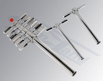 Korkenzieher kpl= 6 Stück Messing vernickelt, gezahnt, Bohrungsdurchmesser 5-11mm