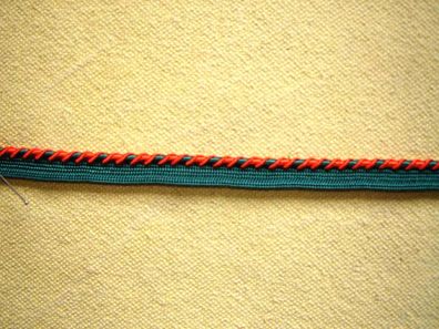 Trachtenband Paspelband Paspolband dunkelgrün rot 1 cm breit 1 Meter 1876