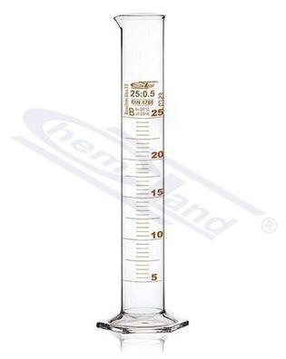 Chemland NEW LINE BRONZE Zylinder 0050 ml sechseckiger Glasfuß