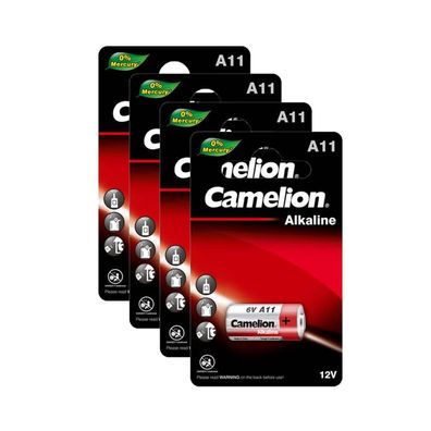4x Camelion Batterie 6 Volt A11 LR11A 6V 38mAh ø10,3x16,0mm MN11 11A LR11A