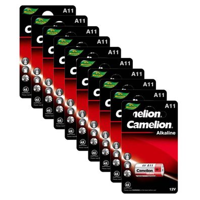 10x Camelion Batterie 6 Volt A11 LR11A 6V 38mAh ø10,3x16,0mm MN11 11A LR11A