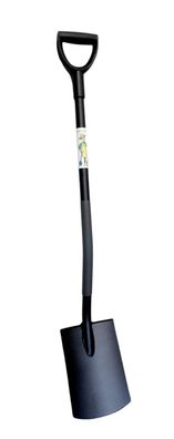 Ergonomic Flachspaten mit D-Stiel schwarz Gärtnerspaten Gartenspaten Grabespaten
