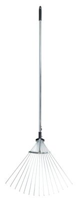 Garten-Rechen 120-155cm Fächerbesen Laubharke 15 Zinken Gartensammler Laubbesen