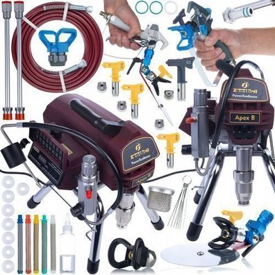 Zenthril Farbspritzgerät Apex B 2500W – Set mit Zubehör | 3,2L/min 20MPa