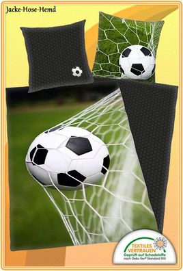 Bettwäsche Fußball Fußballer Tor Netz Ball Young Collection Gr. 135x200cm NEU