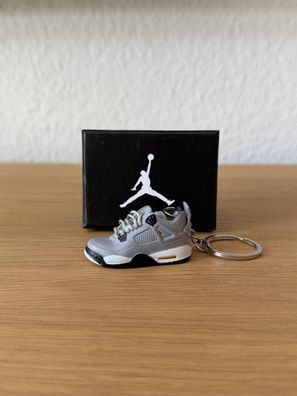 Sneaker Schlüsselanhänger AJ4 Cool Grey Mini 3D Keychain mit Box