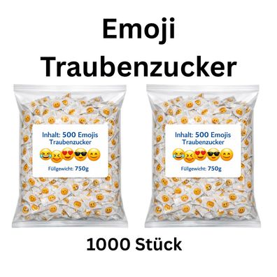 1000 Stück Emoji Traubenzucker Wurfmaterial Süßigkeiten Kamelle