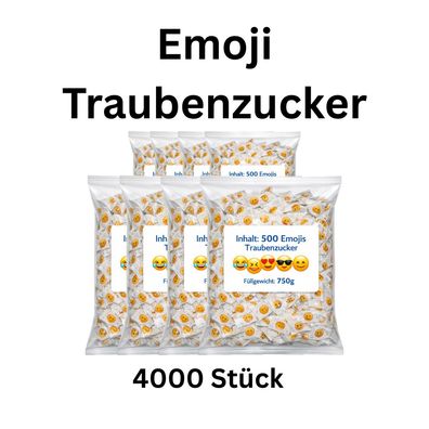 4000x Emoji Traubenzucker Karneval Wurfmaterial Großpackung